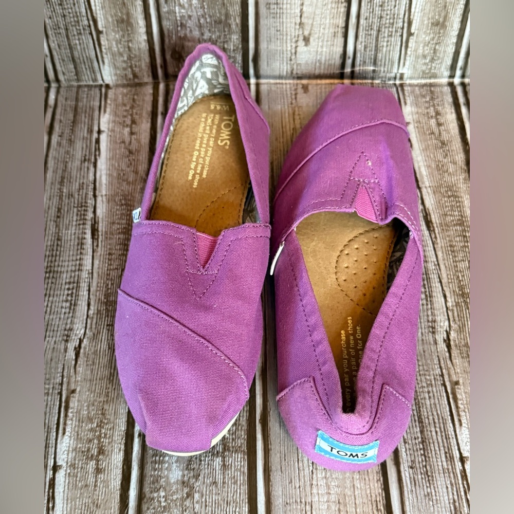 TOMS Vibrant Purple Canvas Slip-Ons